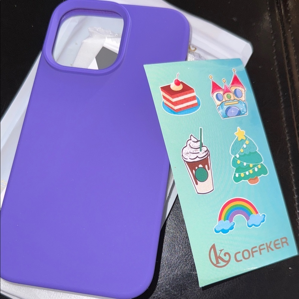 Coffker Purple Shockproof iPhone 14 Pro Max Case with Accessories